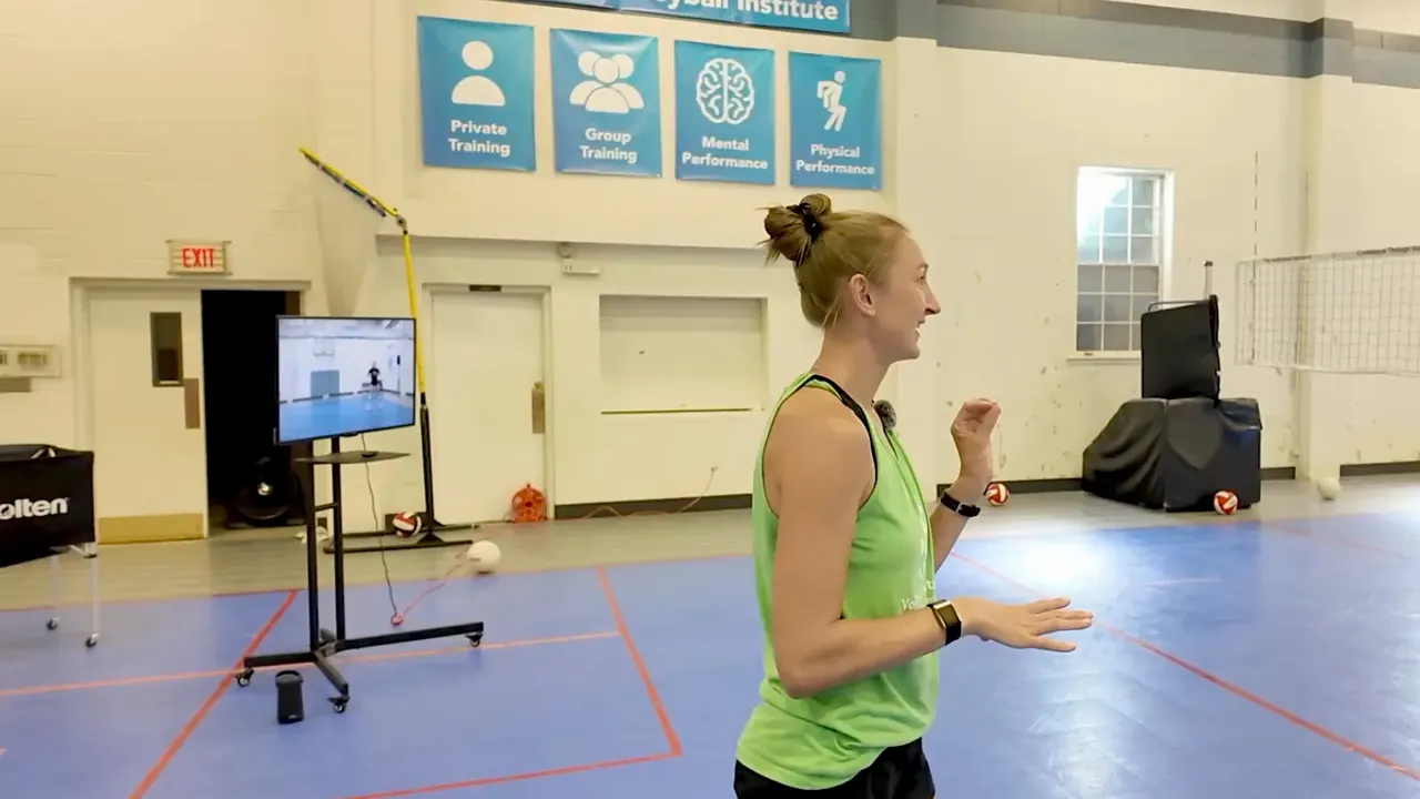 Amanda Peterson, a TVI Trainer, coaching an athlete